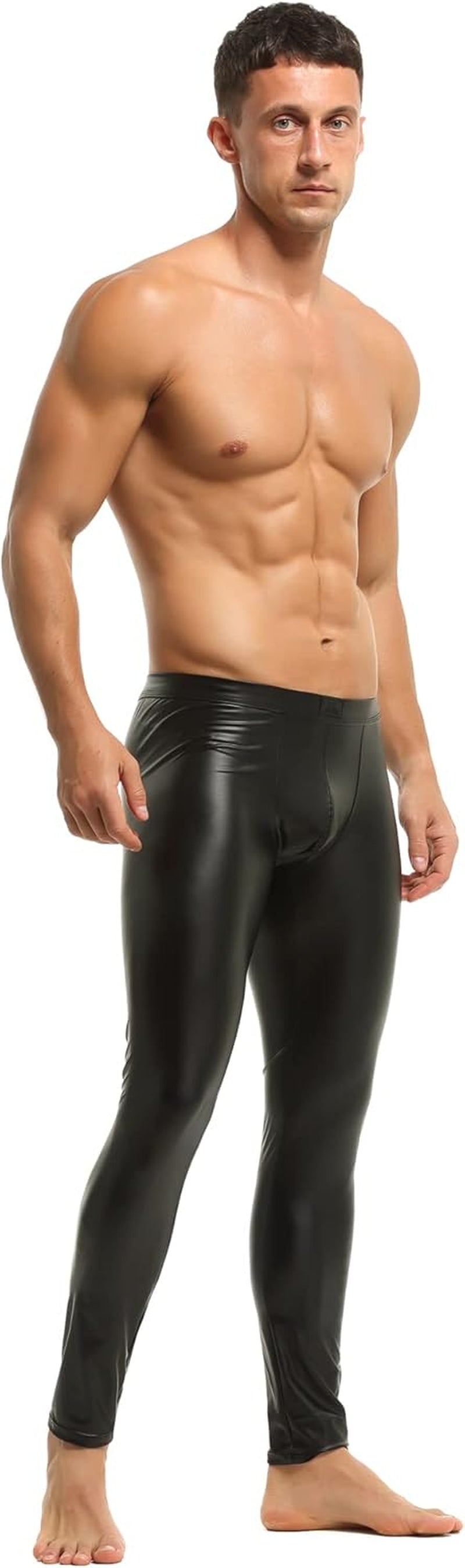 Vegan PU Leather Skinny Leggings Men