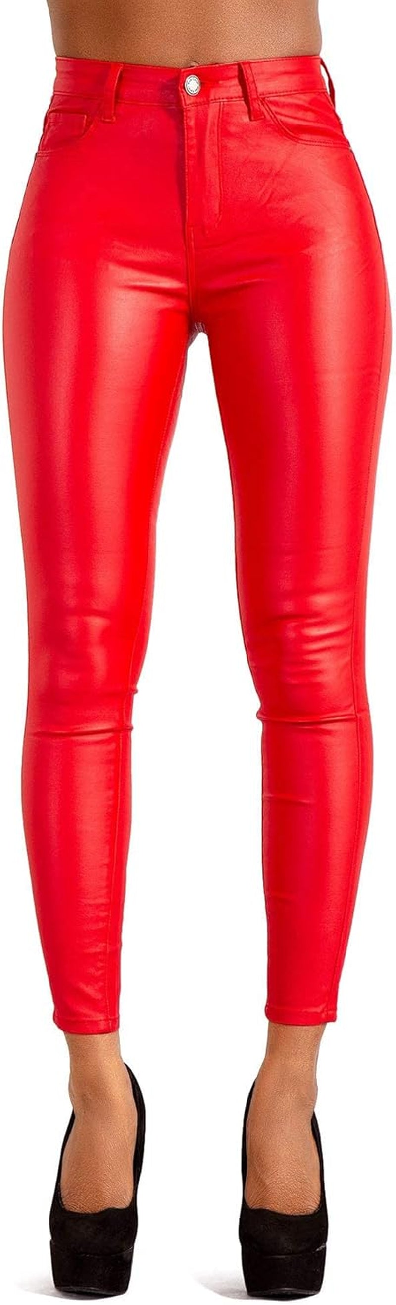 Vegan PU Leather Pants Women