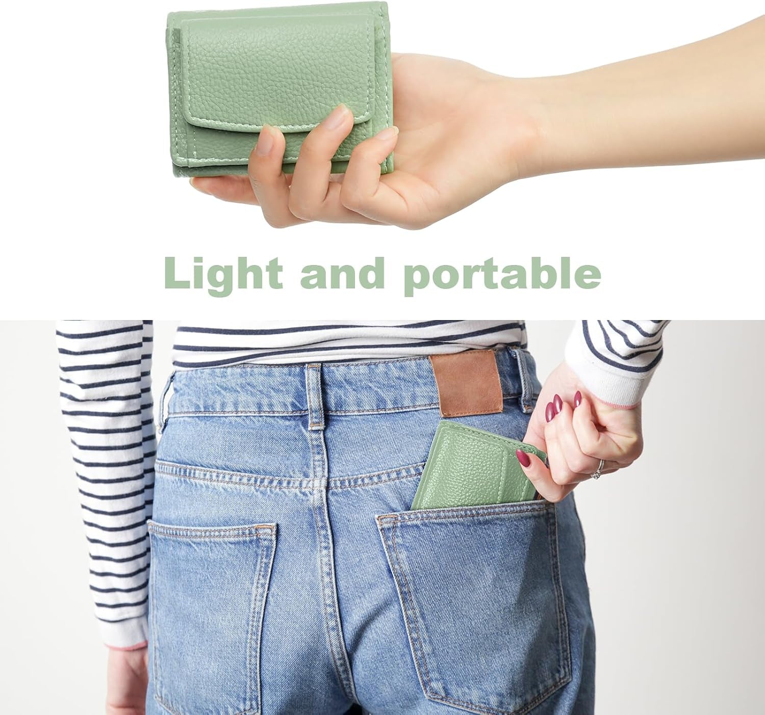 Vegan PU Leather Mini Wallet Damen with RFID