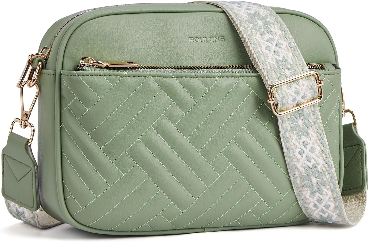 Vegan Leather Quilted Crossbody Bag Damen