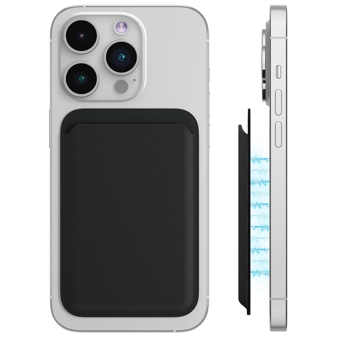 Vegan Leather Magnetic Wallet with RFID – Gray Pink