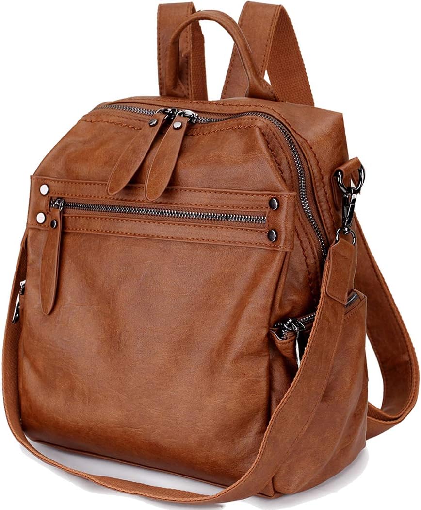 Vegan PU Leather Small Backpack Women