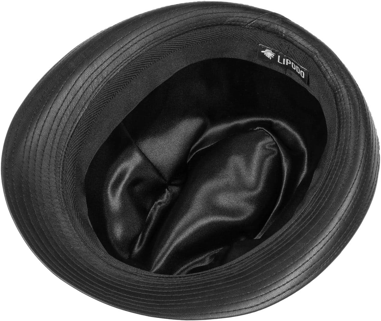 Vegan PU Leather Trilby Hat Men