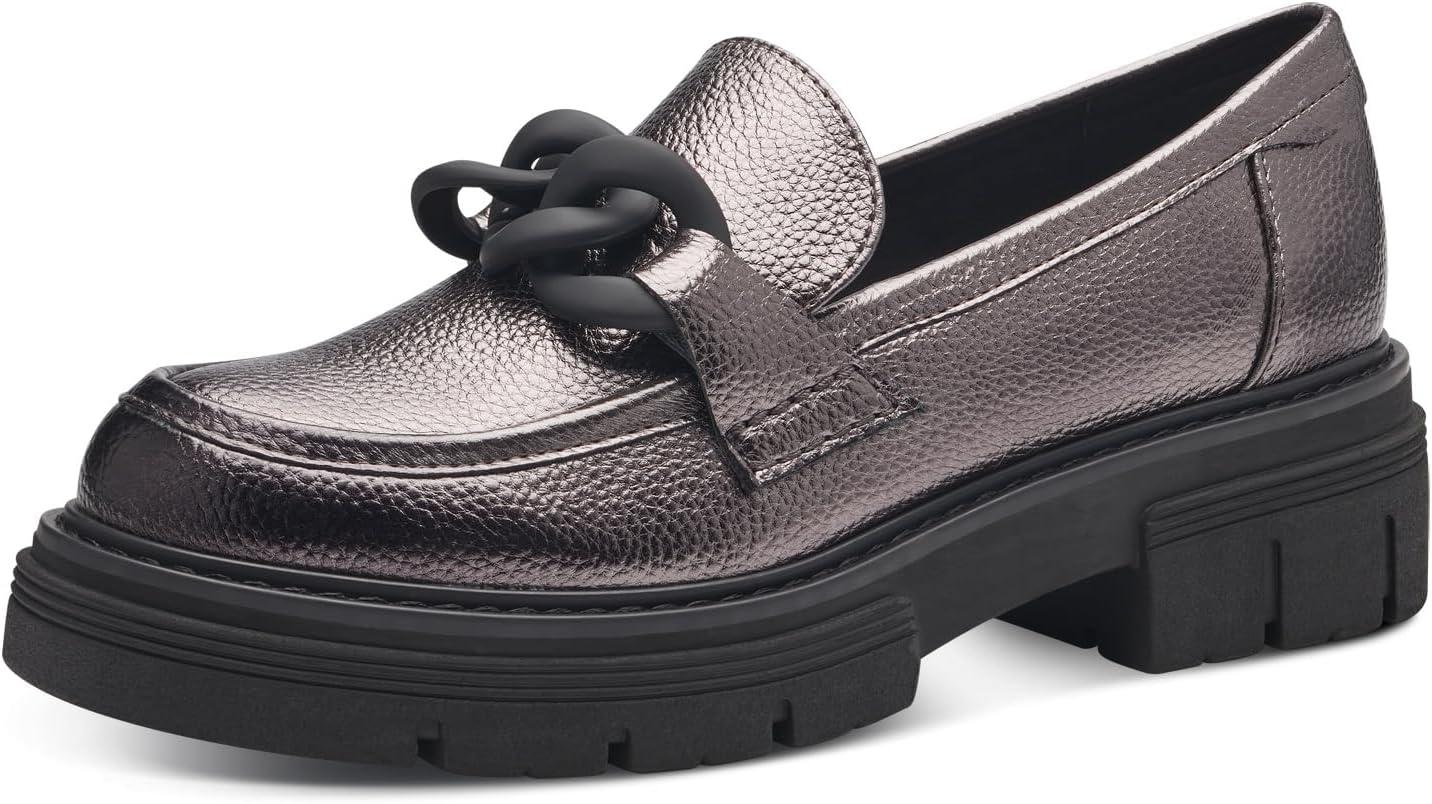 Vegan Loafers with Block Heel Women Marco Tozzi