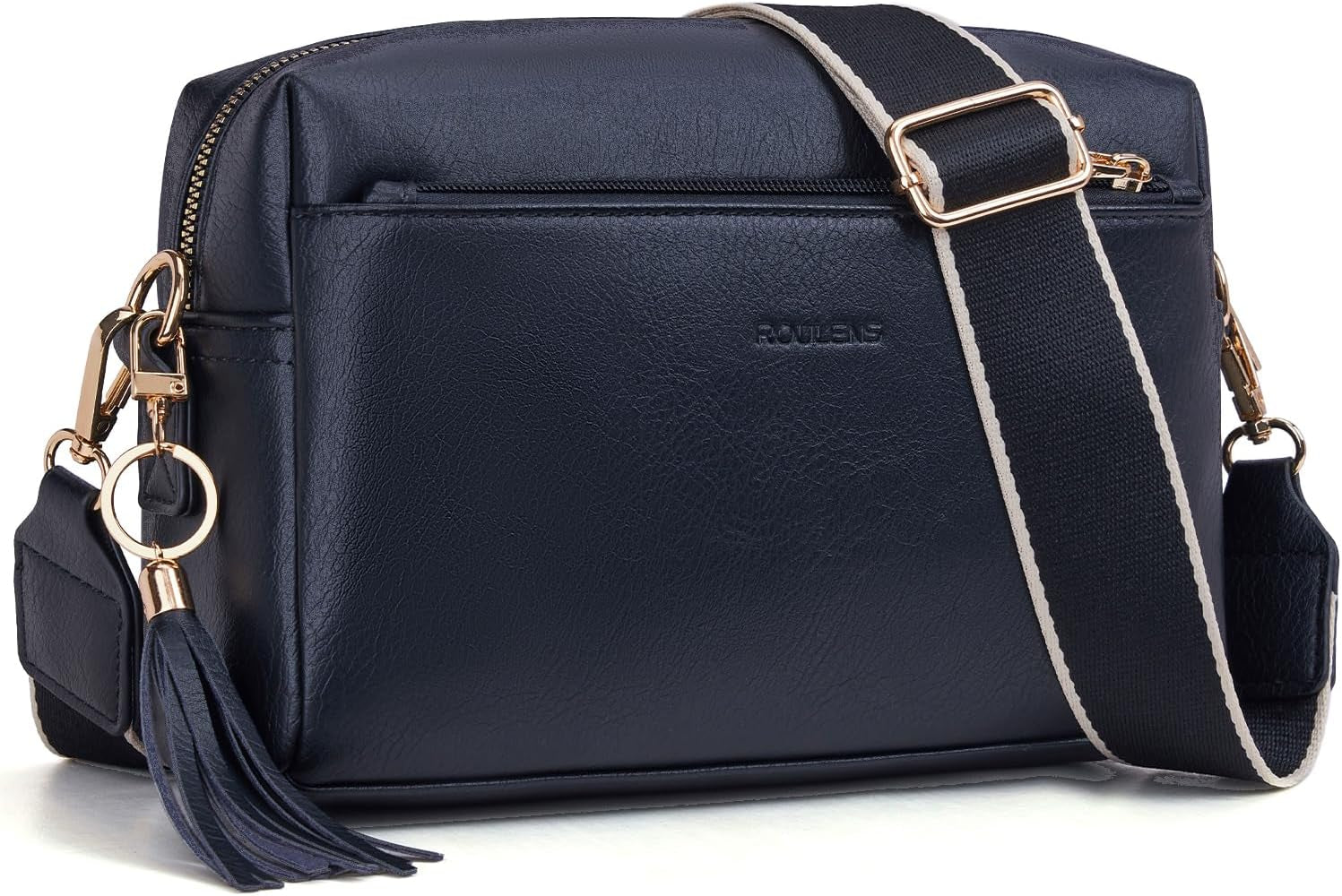 Vegan Leather Crossbody Bag Damen with Zipper Pockets
