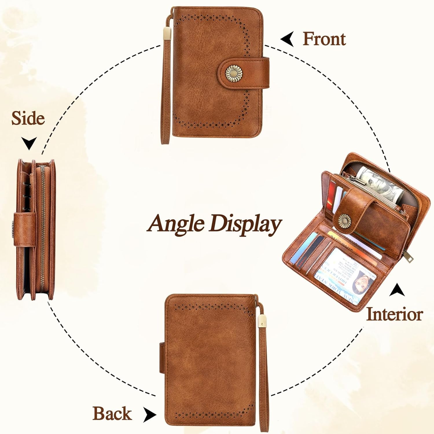 Vegan PU Leather Wallet Damen with RFID