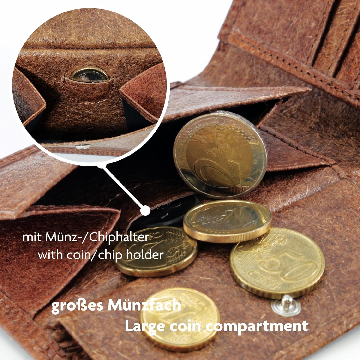 Vegan Coconut Leather Wallet Herren with RFID – Jakarta