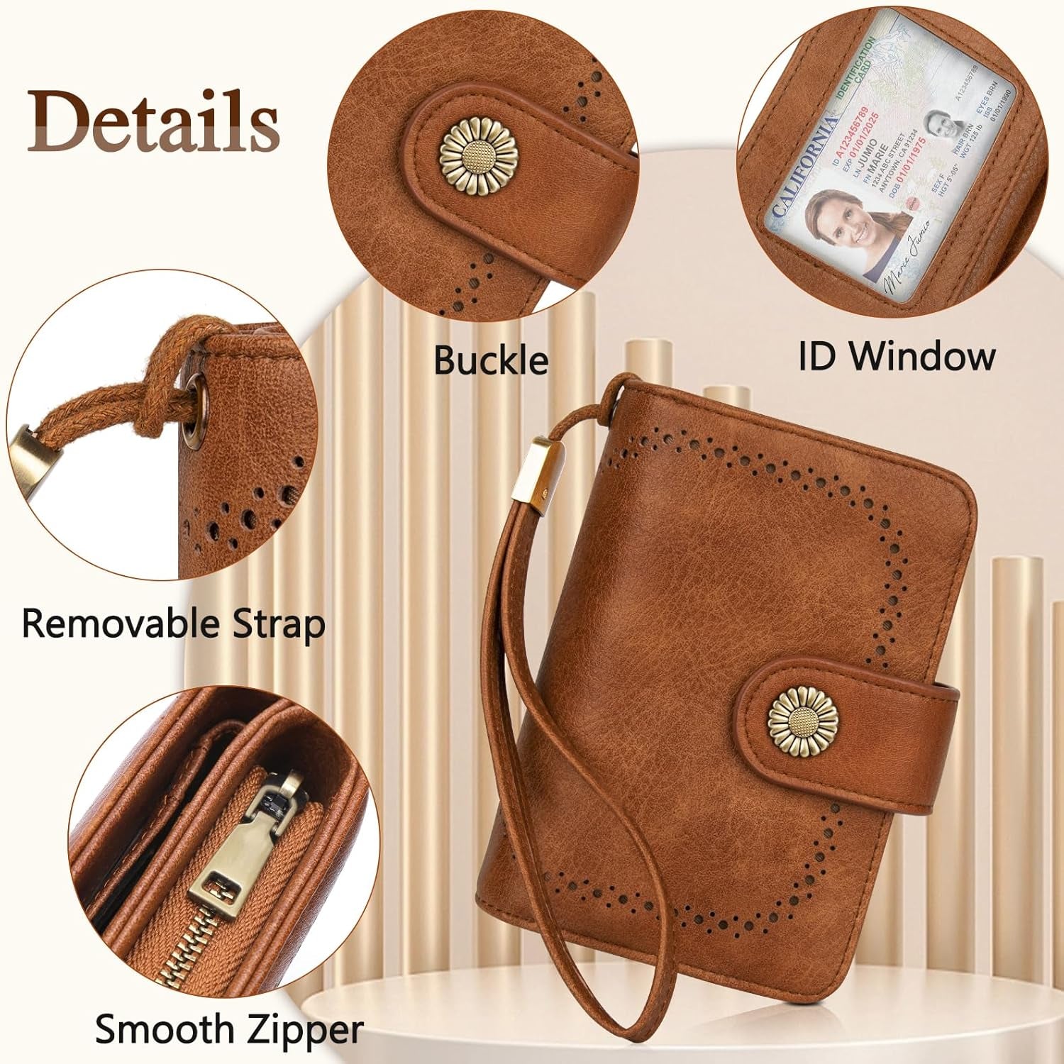 Vegan PU Leather Wallet Damen with RFID