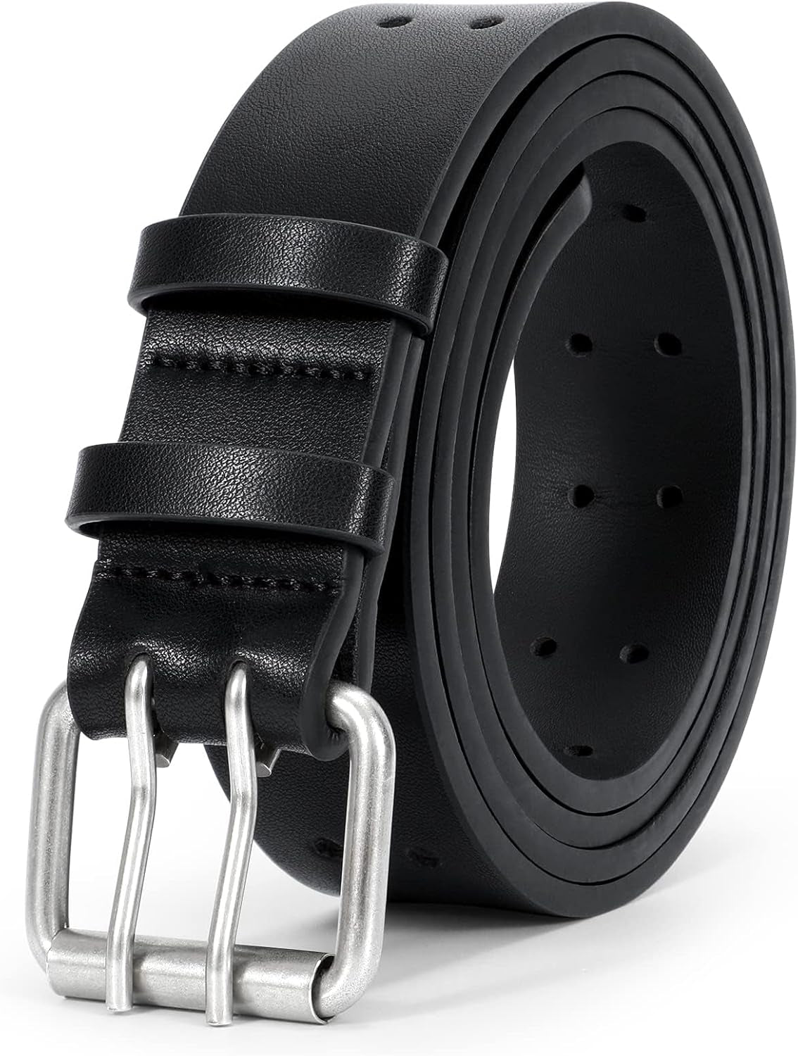 Vegan PU Leather Double Buckle Belt Herren