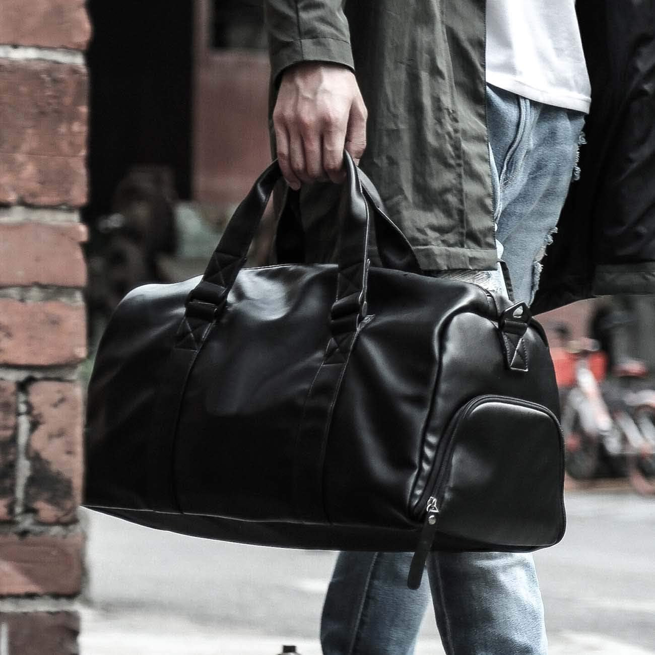 Vegan PU Leather Sports Travel Bag 30L