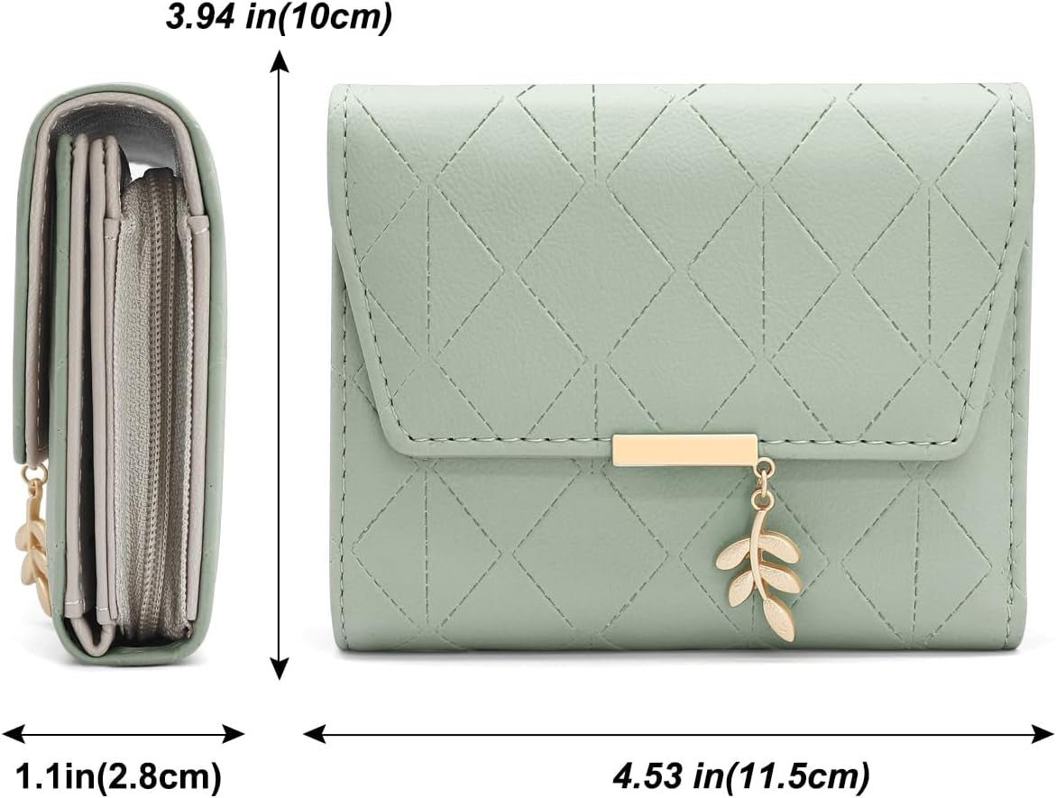 Vegan Leather Mini Wallet Damen with Coin & Card Slots