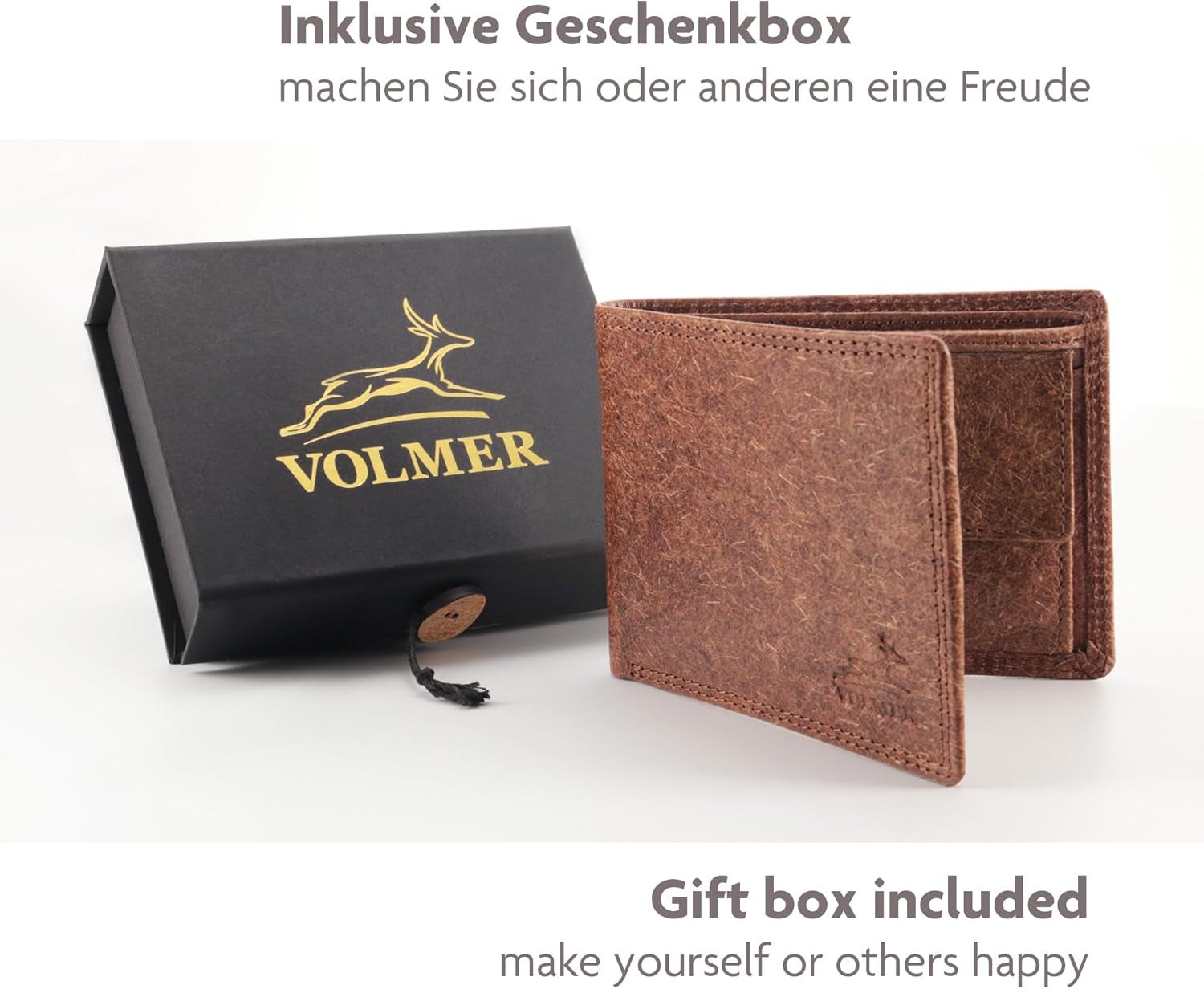 Vegan Coconut Leather Wallet Herren with RFID – Jakarta