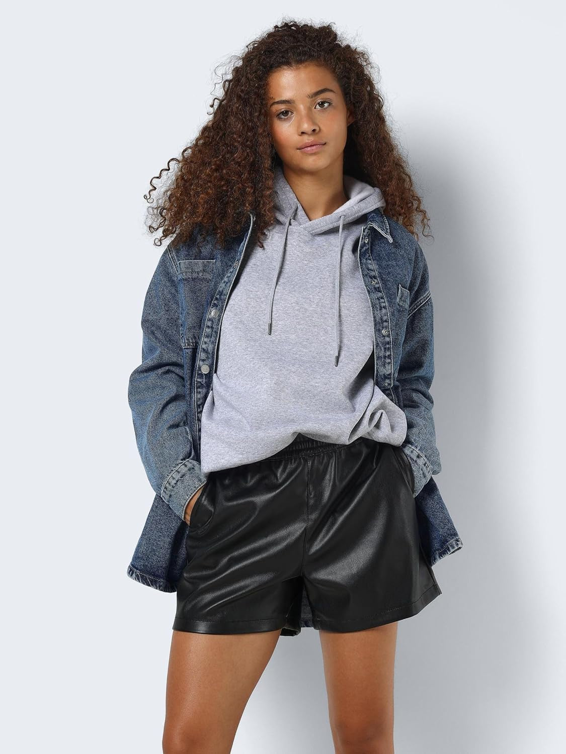 Vegan PU Leather Coated Hot Shorts Women