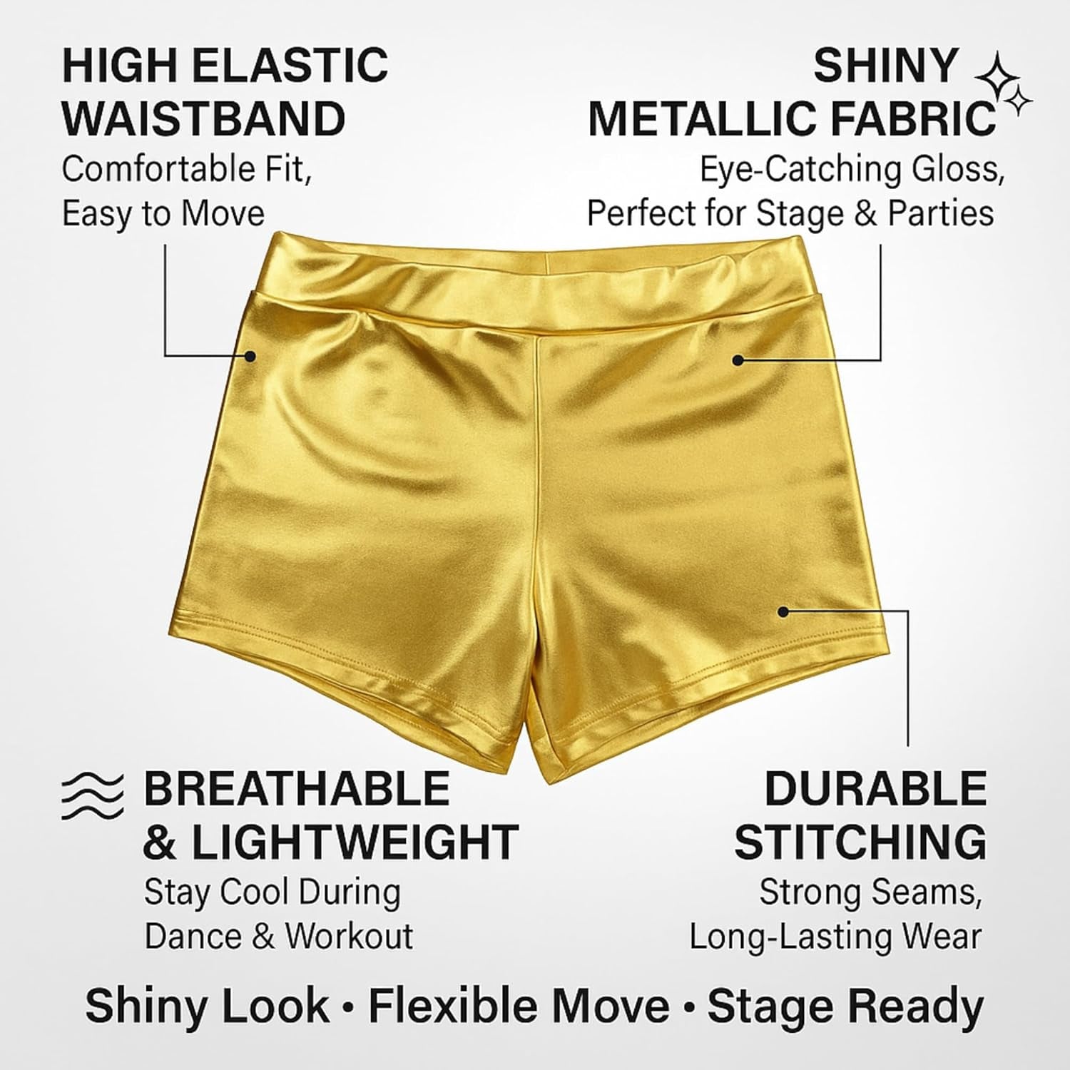 Vegan PU Leather High Waist Shorts Women