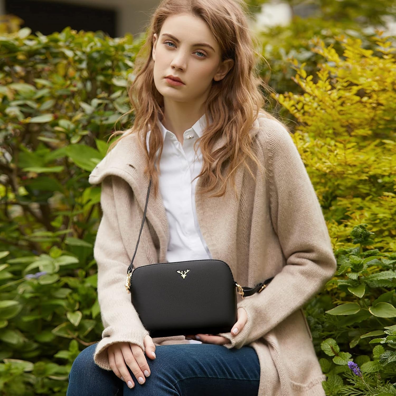 Vegan PU Leather Small Crossbody Bag Women