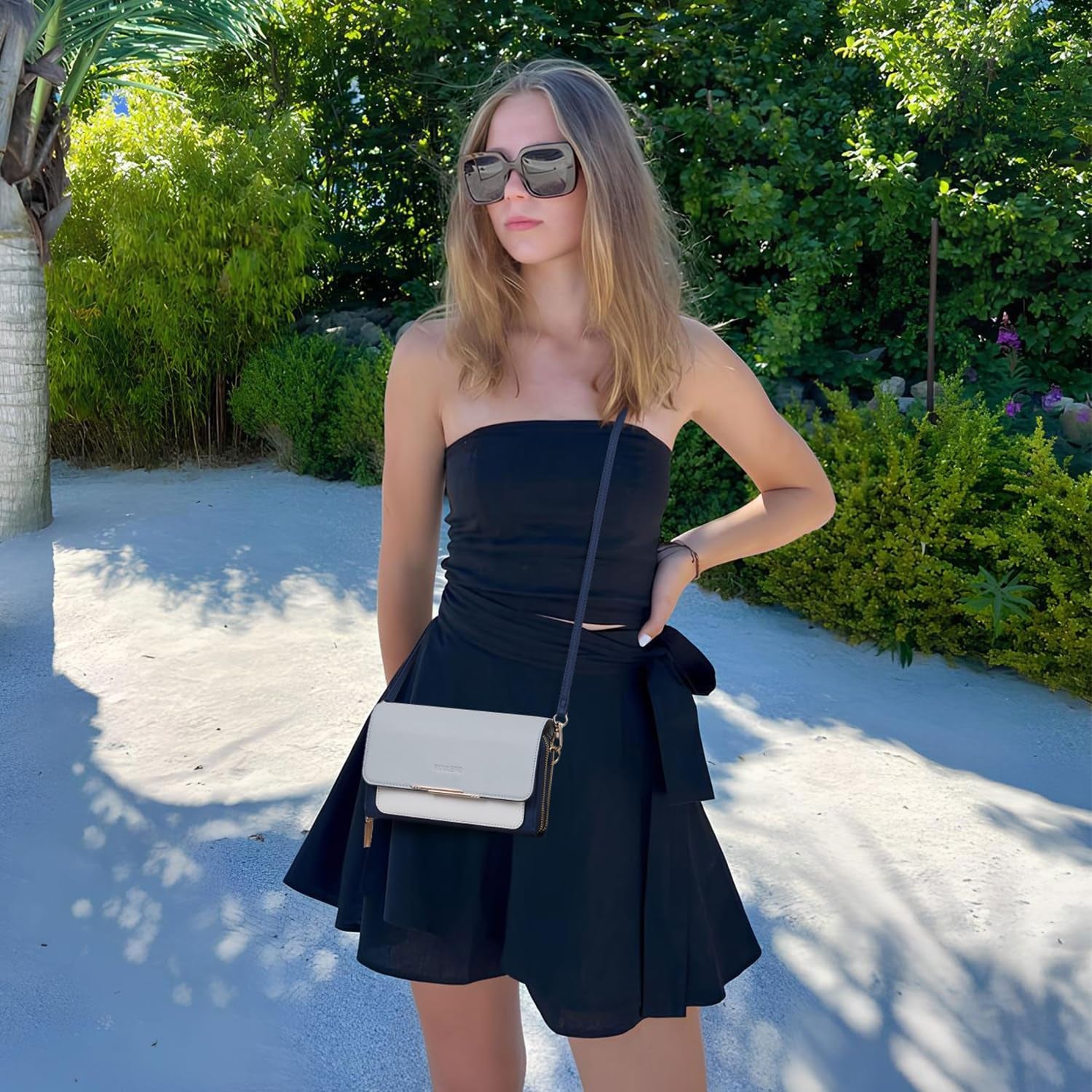 Vegan PU Leather Small Crossbody Bag Damen