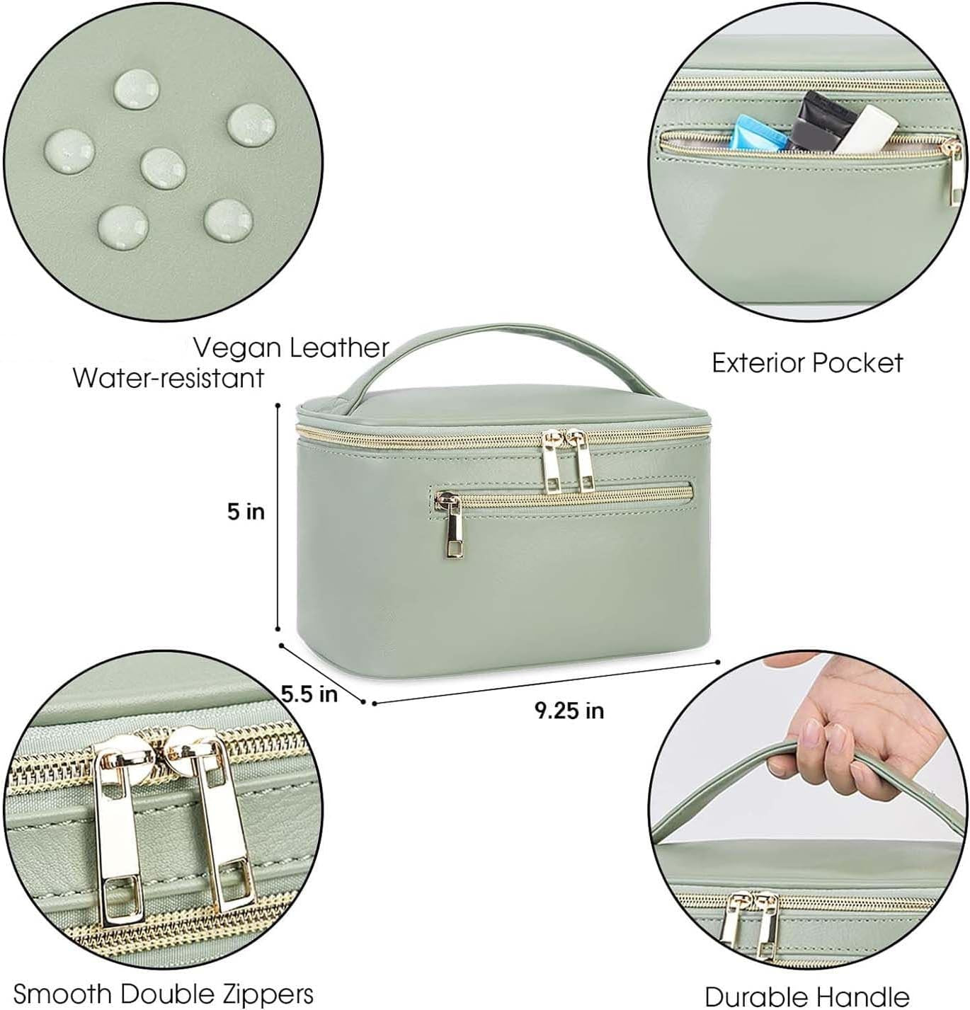 Vegan Leather Travel Makeup Bag Damen