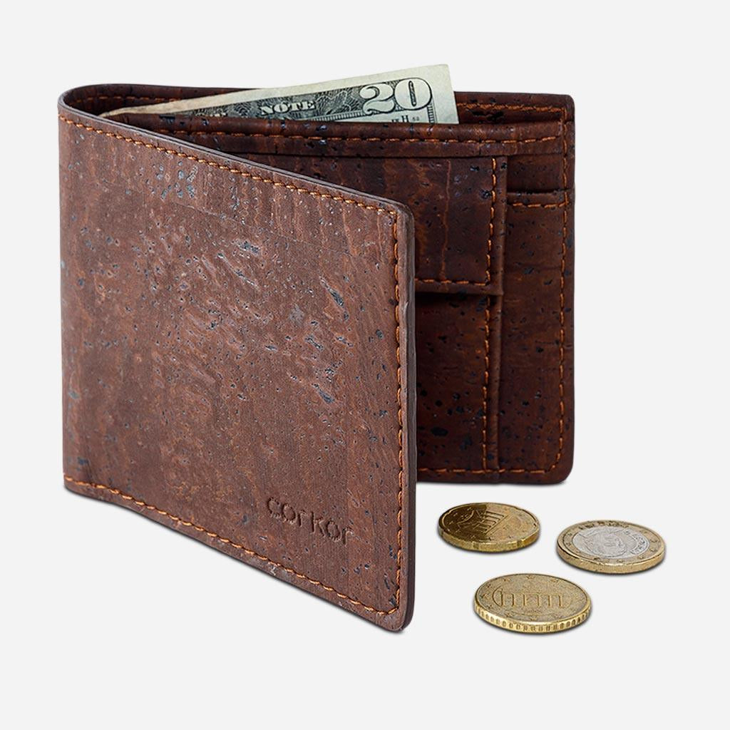 Cork Wallet Featuring Coin Compartment