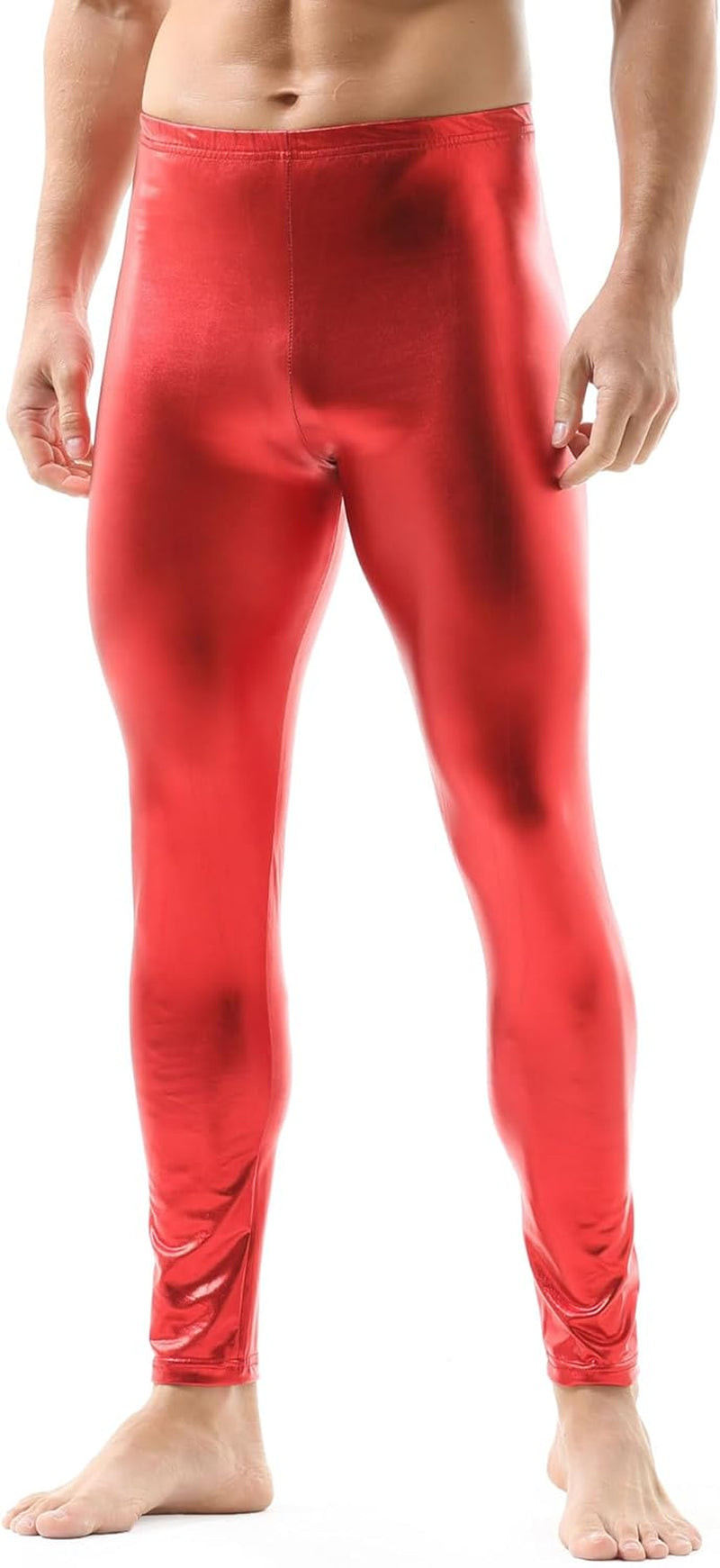 Vegan PU Leather Skinny Pants Men