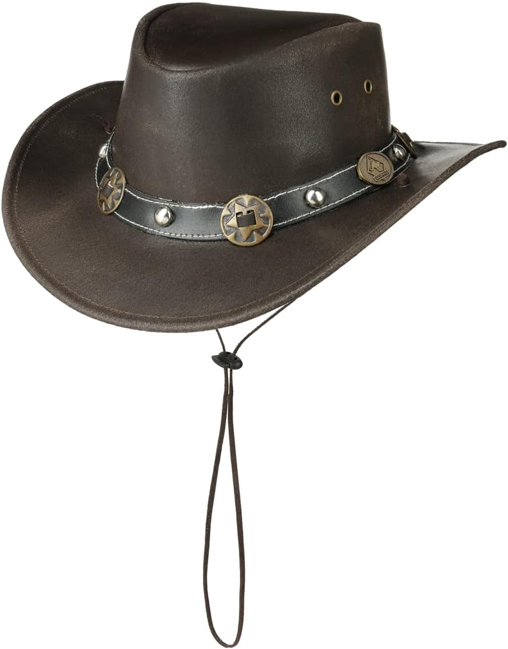 Vegan PU Leather Cowboy Hat Men