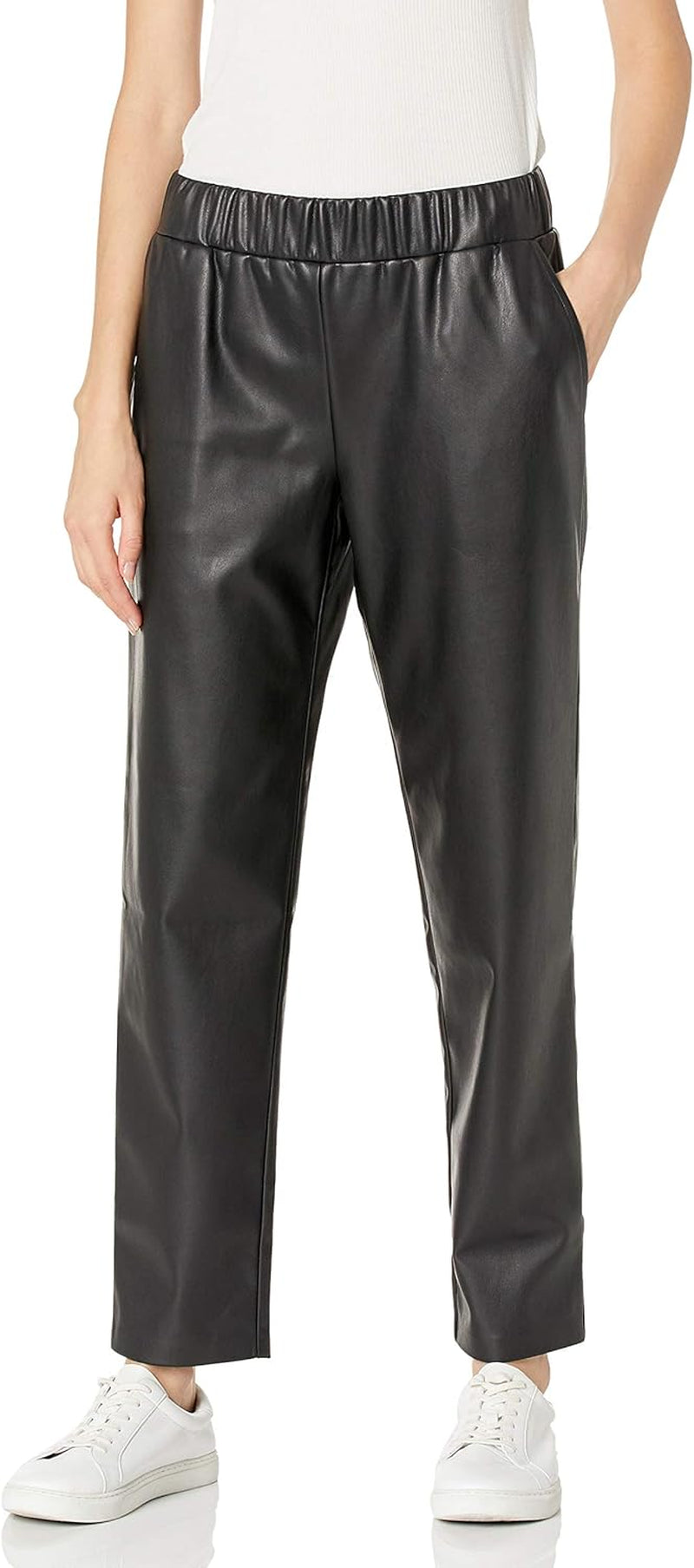Vegan PU Leather Pull-On Joggers Women