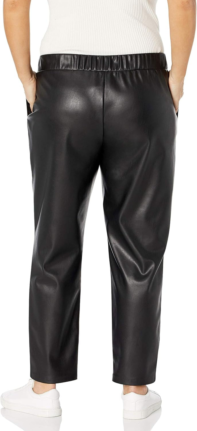 Vegan PU Leather Pull-On Joggers Women