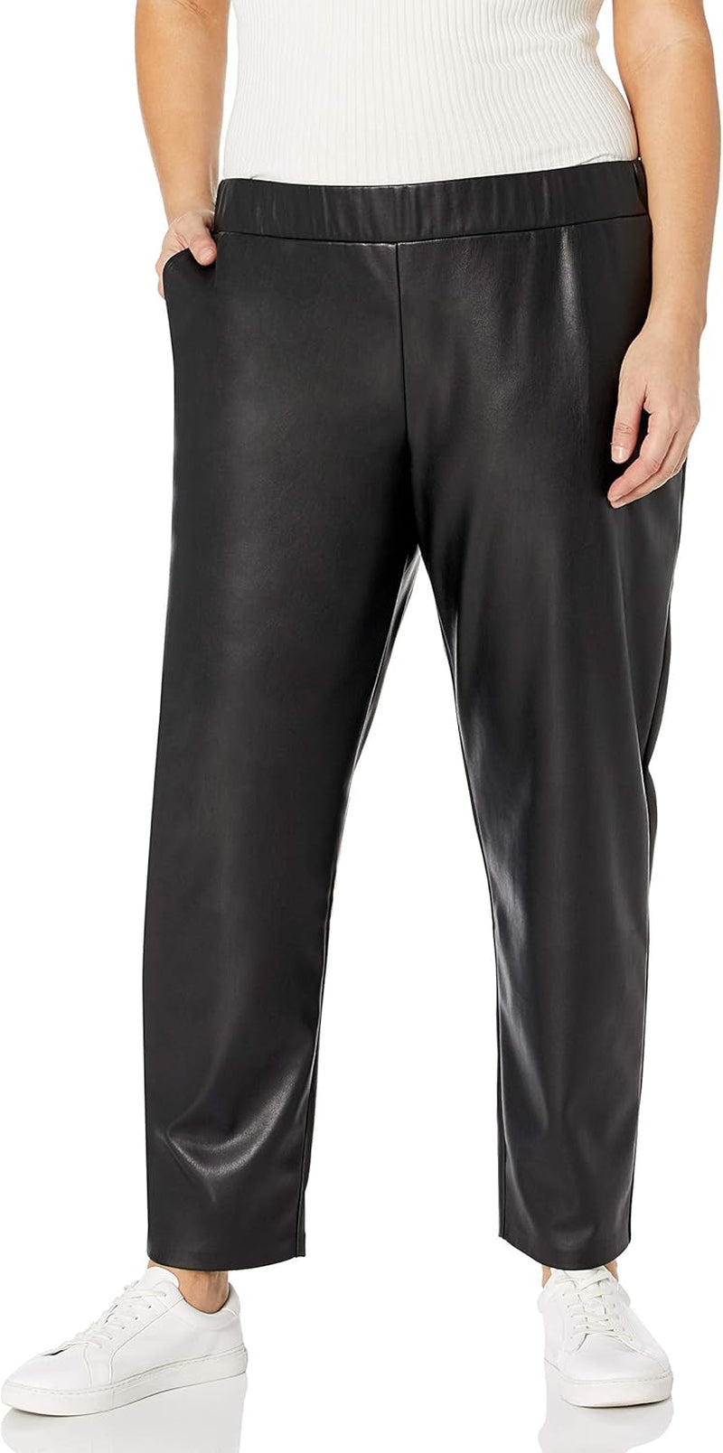 Vegan PU Leather Pull-On Joggers Women