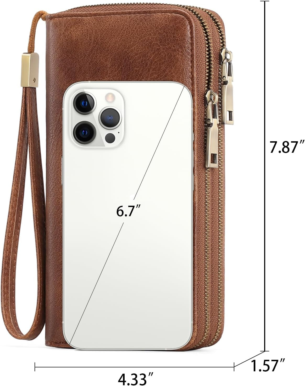 GAEKEAO Geldbörse Damen Groß, Portemonnaie Veganes Leder Doppel Reißverschluss Kreditkartenetui, RFID Schutz Clutch Geldbeutel Groß, Mit Viel Kartenfächern Wallet, Portmonee Für Frauen