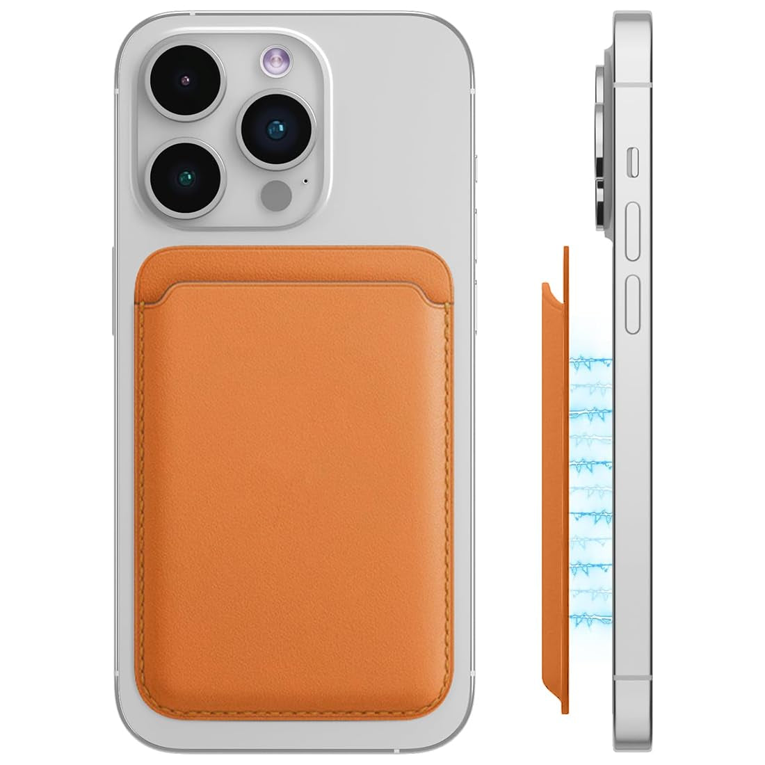 Vegan Leather Magnetic Wallet with RFID – Gray Pink