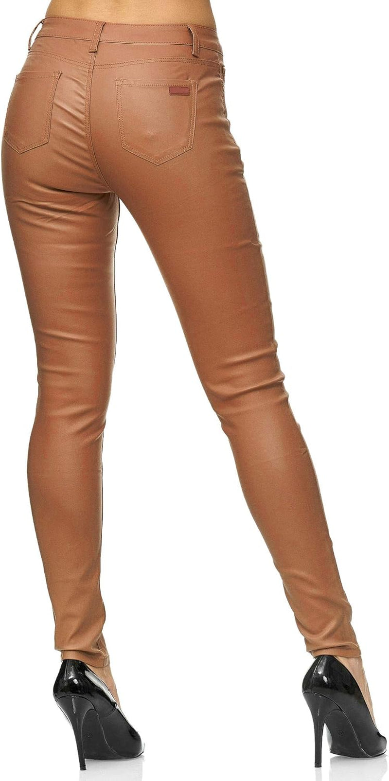 Vegan PU Leather Push-Up Pants Women