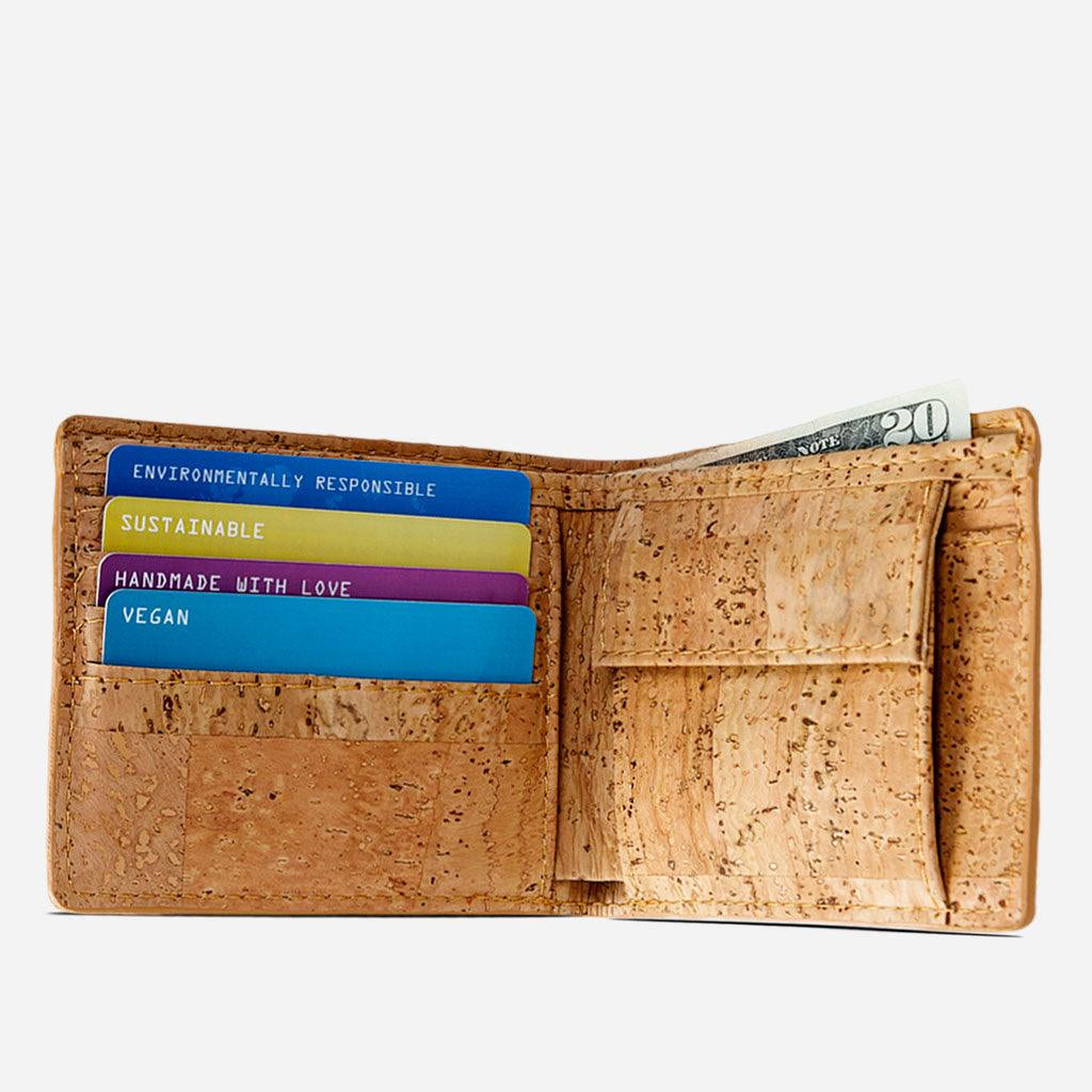 Cork Wallet Featuring Coin Compartment