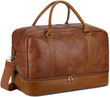 Vegan PU Leather Travel Duffel Bag Men