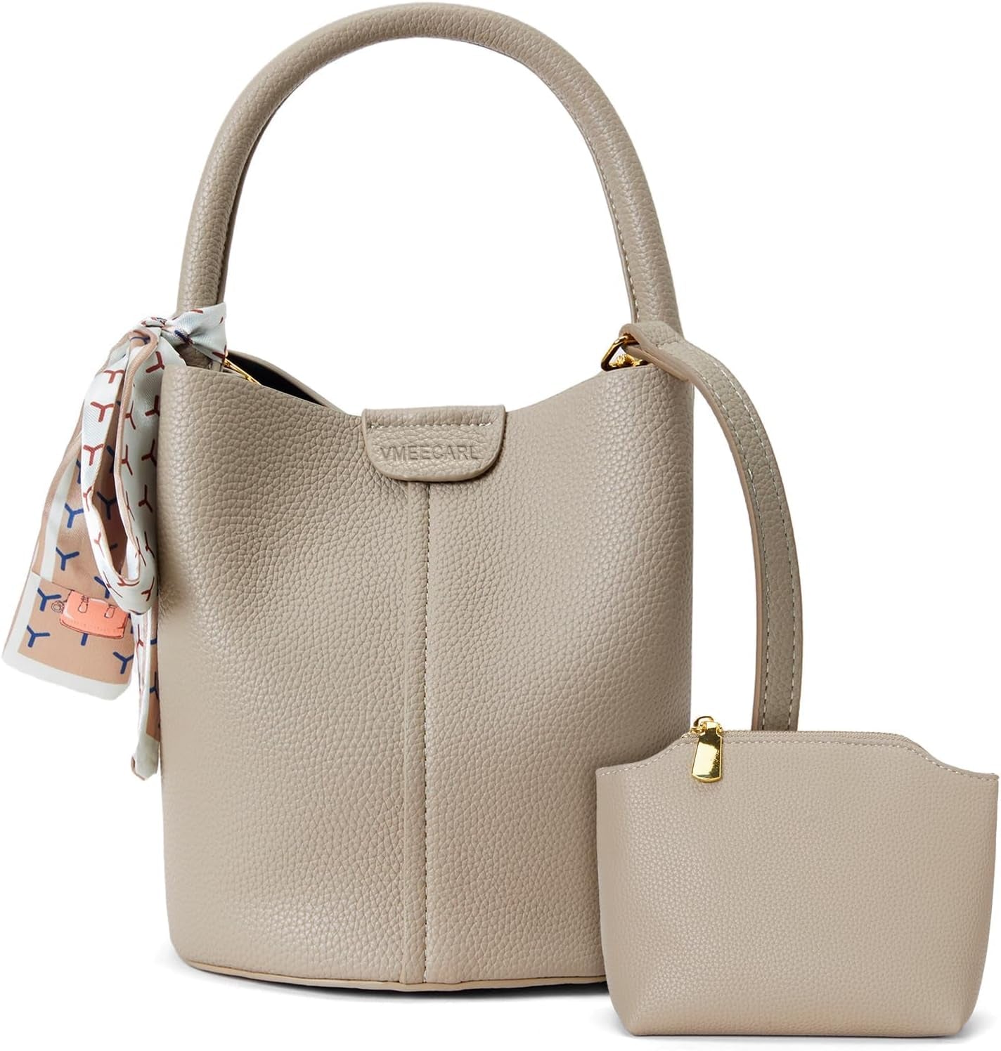 Vegan Leather Small Bucket Bag Women