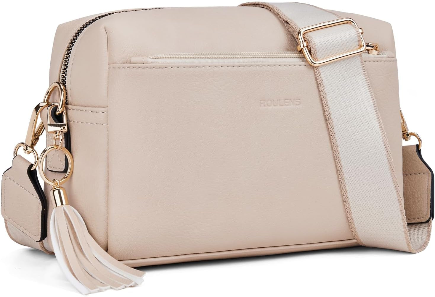 Vegan Leather Crossbody Bag Damen with Zipper Pockets