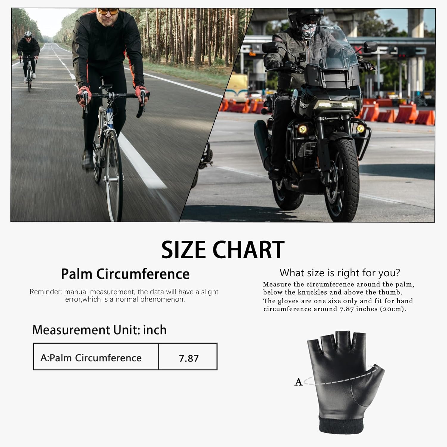 Vegan Fingerless PU Leather Gloves Men