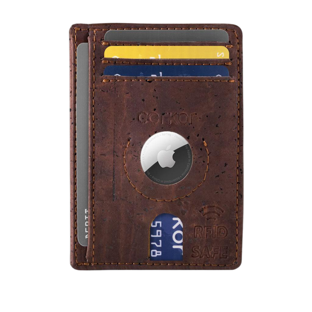 RFID-Safe Airtag Wallet Card Holder-Vegan Leather