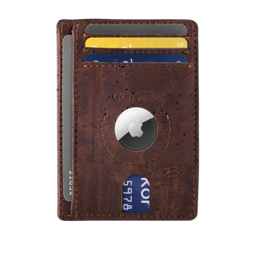 RFID-Safe Airtag Wallet Card Holder-Vegan Leather