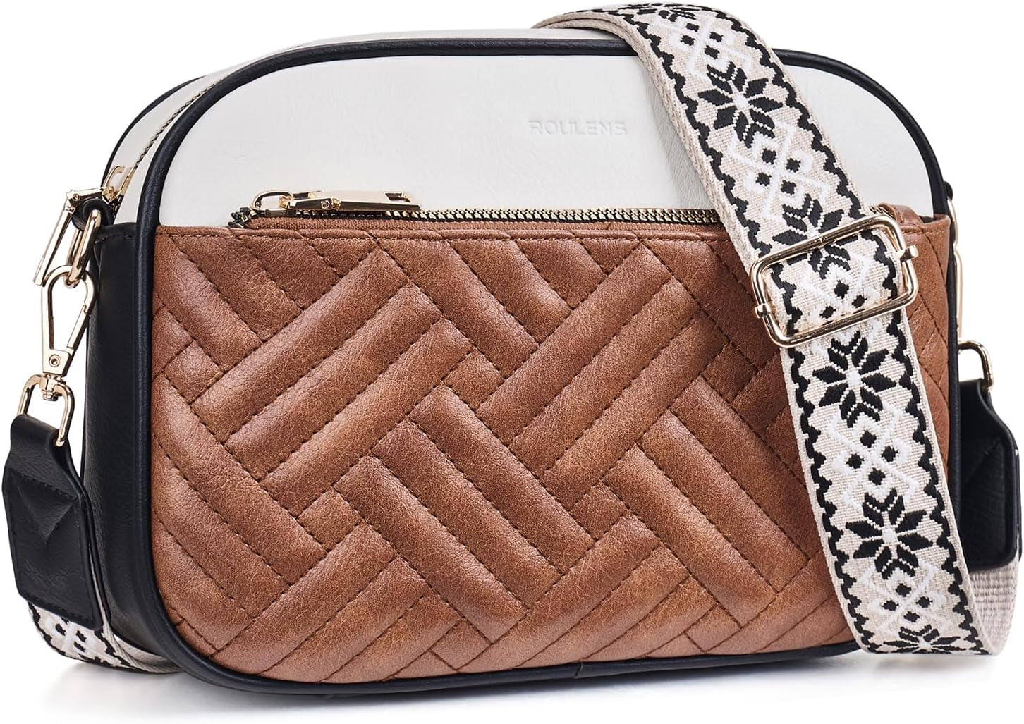 Vegan Leather Quilted Crossbody Bag Damen