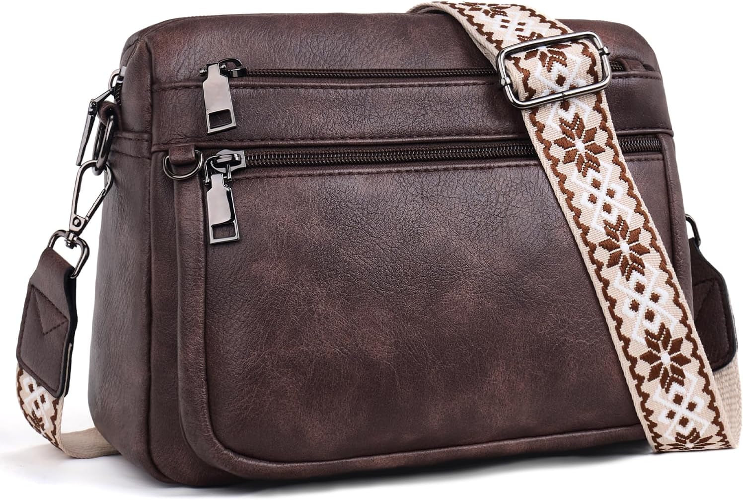 Vegan Leather Trendy Crossbody Bag Damen