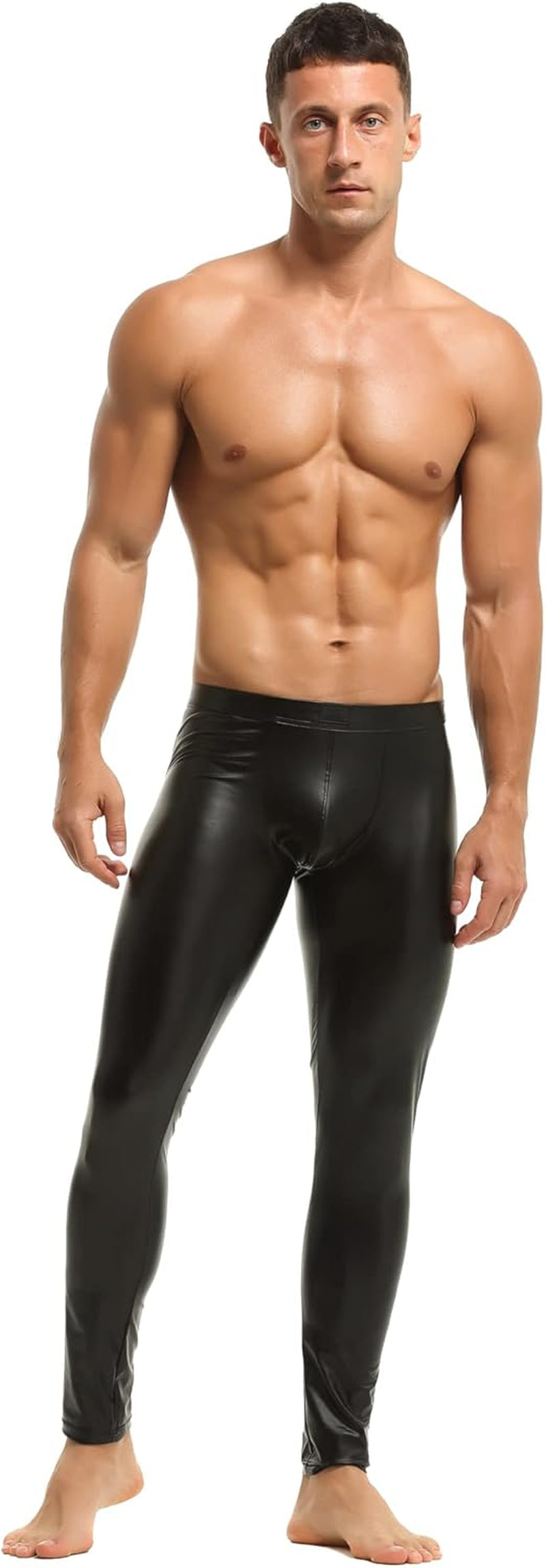Vegan PU Leather Skinny Leggings Men