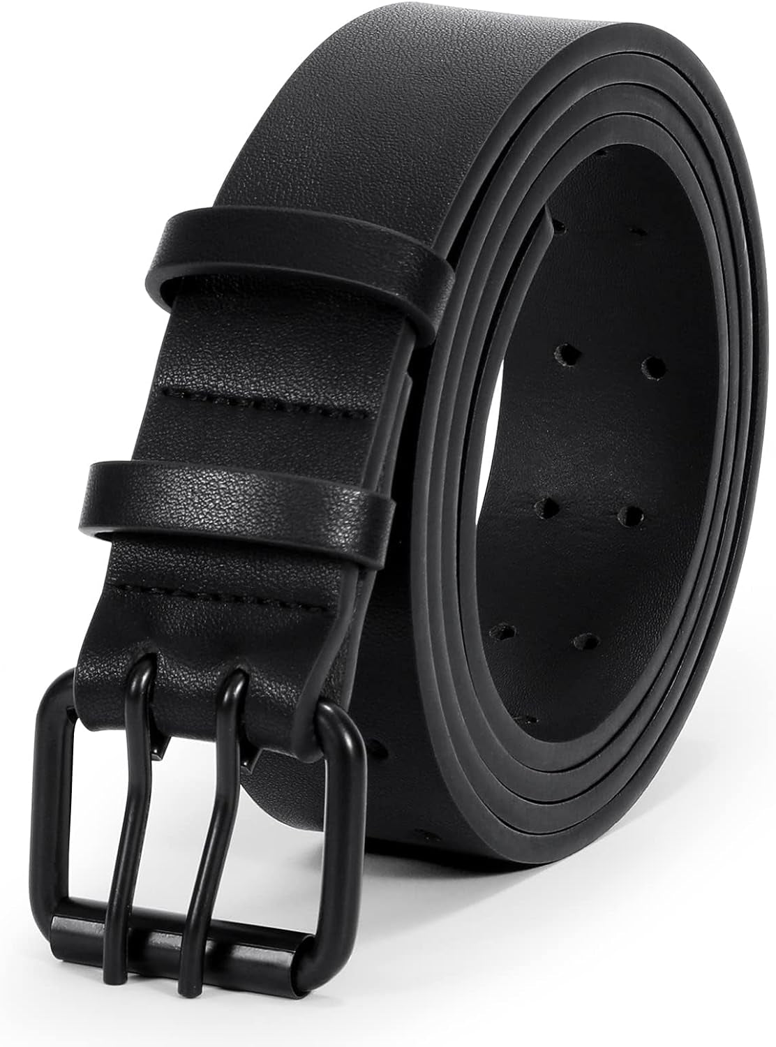 Vegan PU Leather Double Buckle Belt Herren