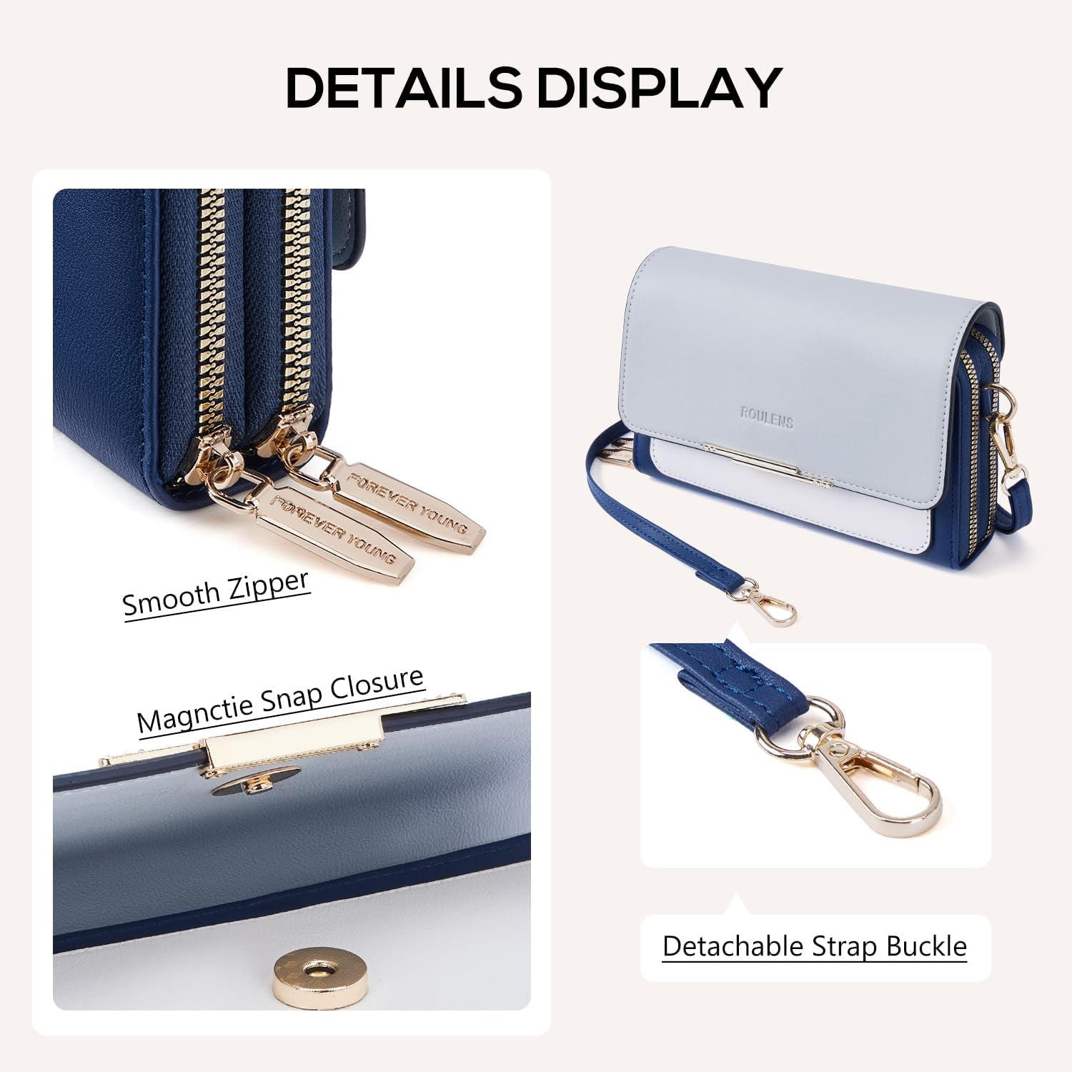 Vegan PU Leather Small Crossbody Bag Damen