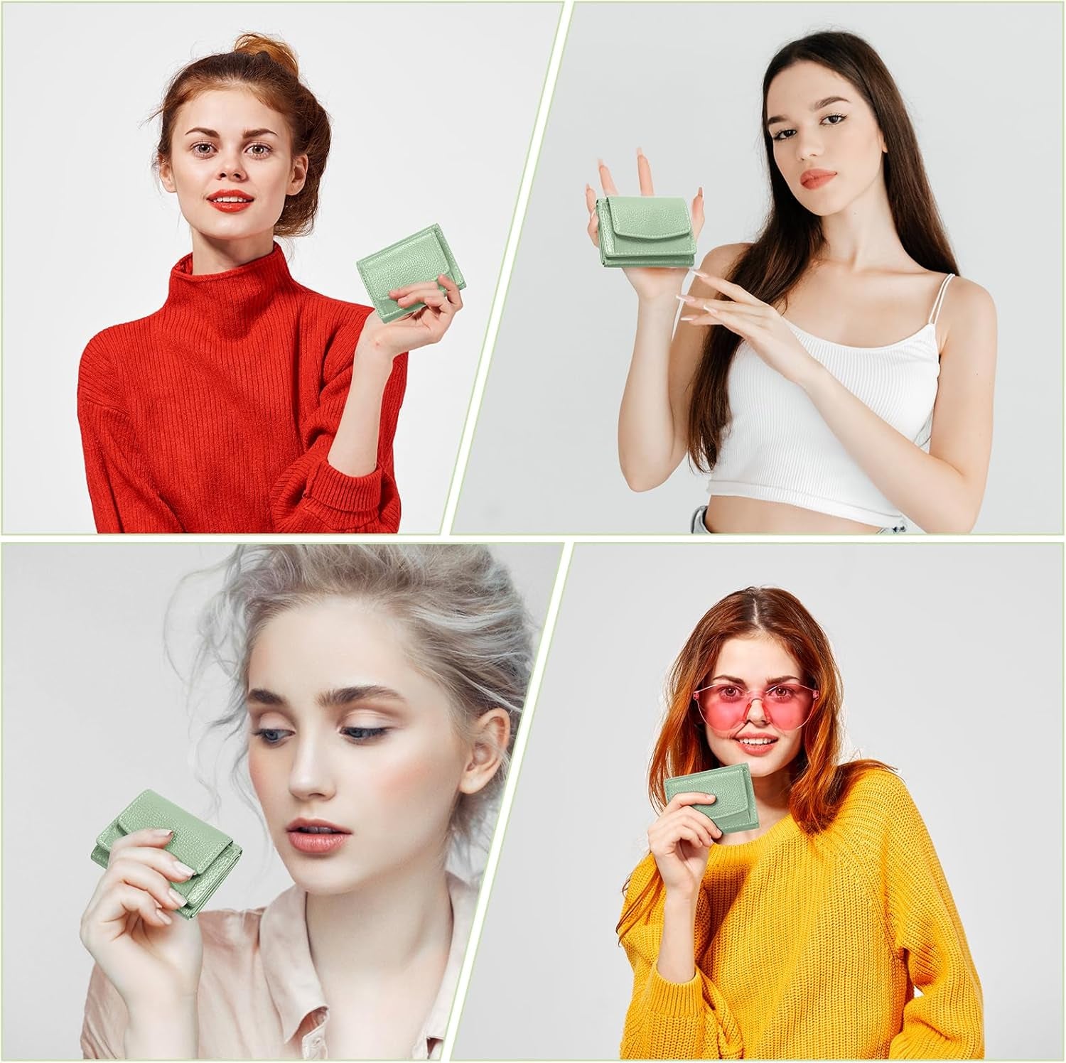 Vegan PU Leather Mini Wallet Damen with RFID