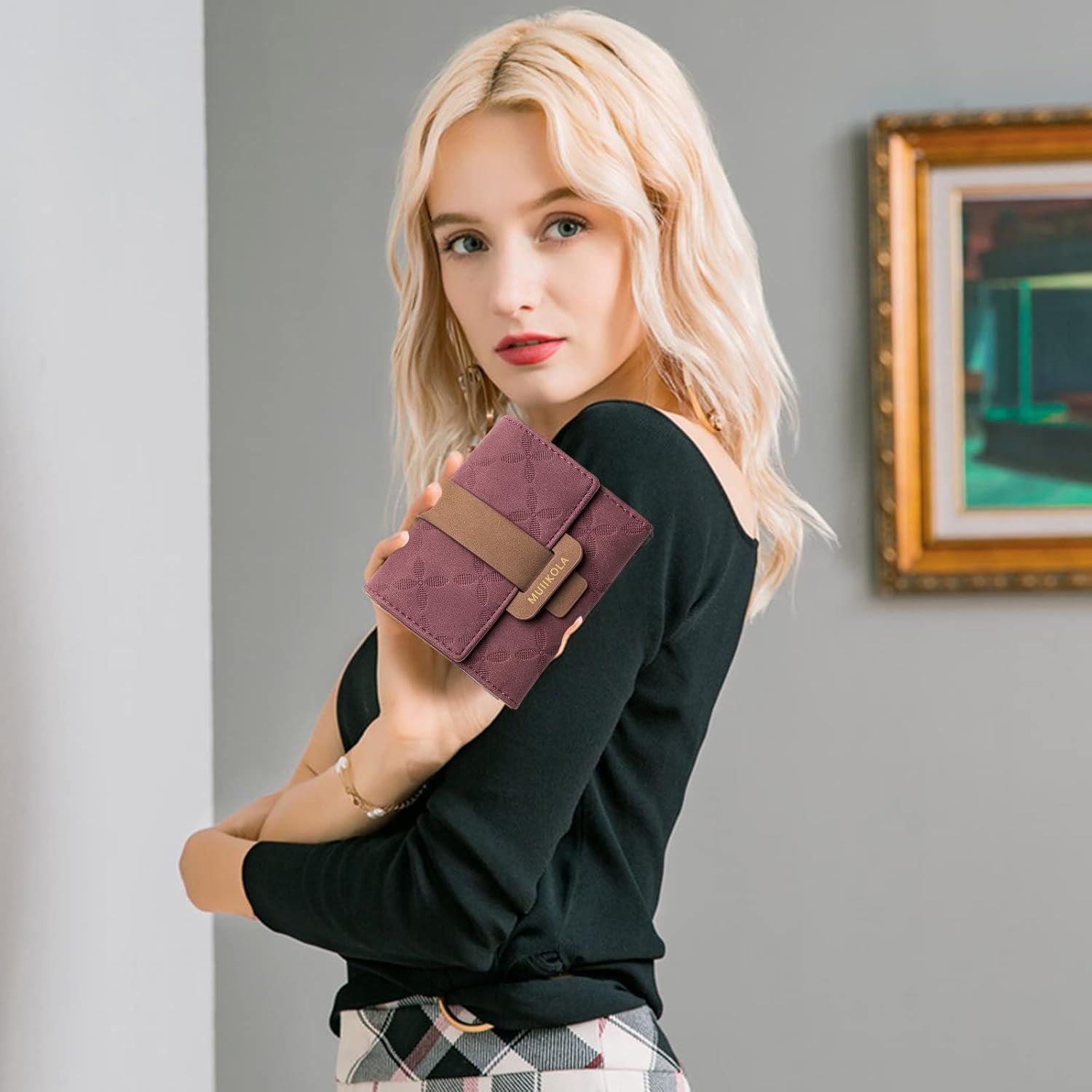 Vegan Leather Mini Wallet Damen with RFID