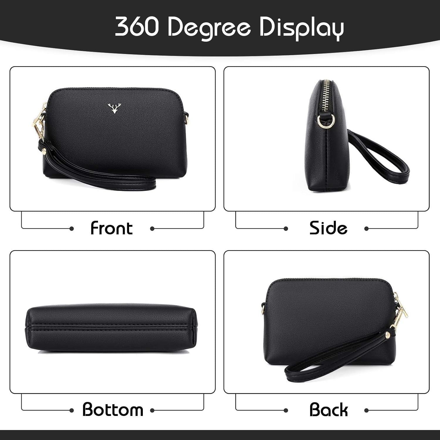 Vegan PU Leather Small Crossbody Bag Women