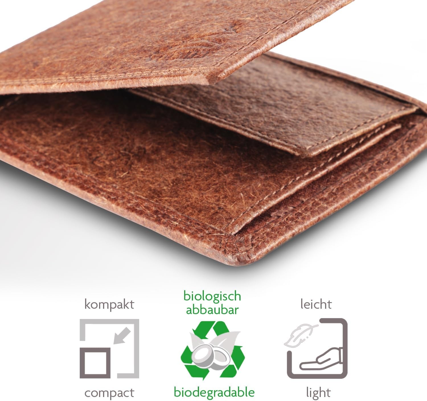 Vegan Coconut Leather Wallet Herren with RFID – Jakarta