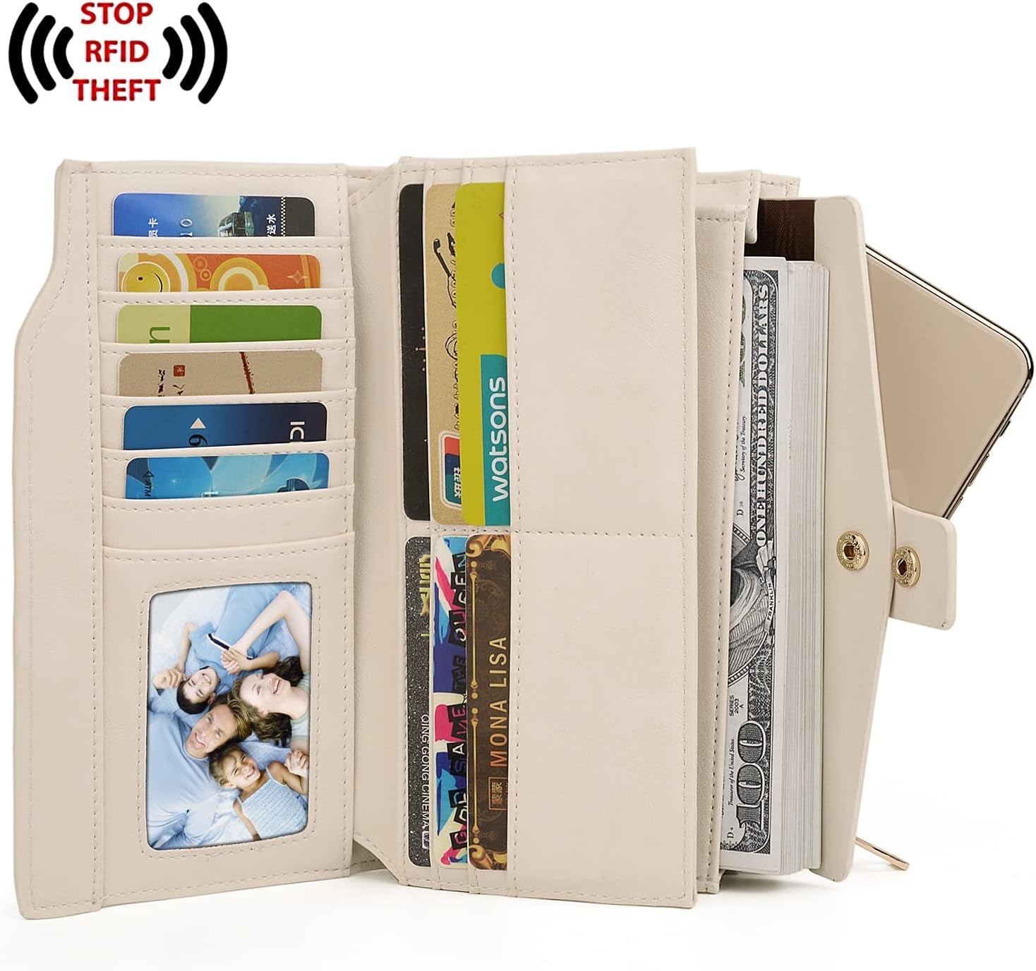 Vegan Leather RFID Wallet Damen Large Capacity