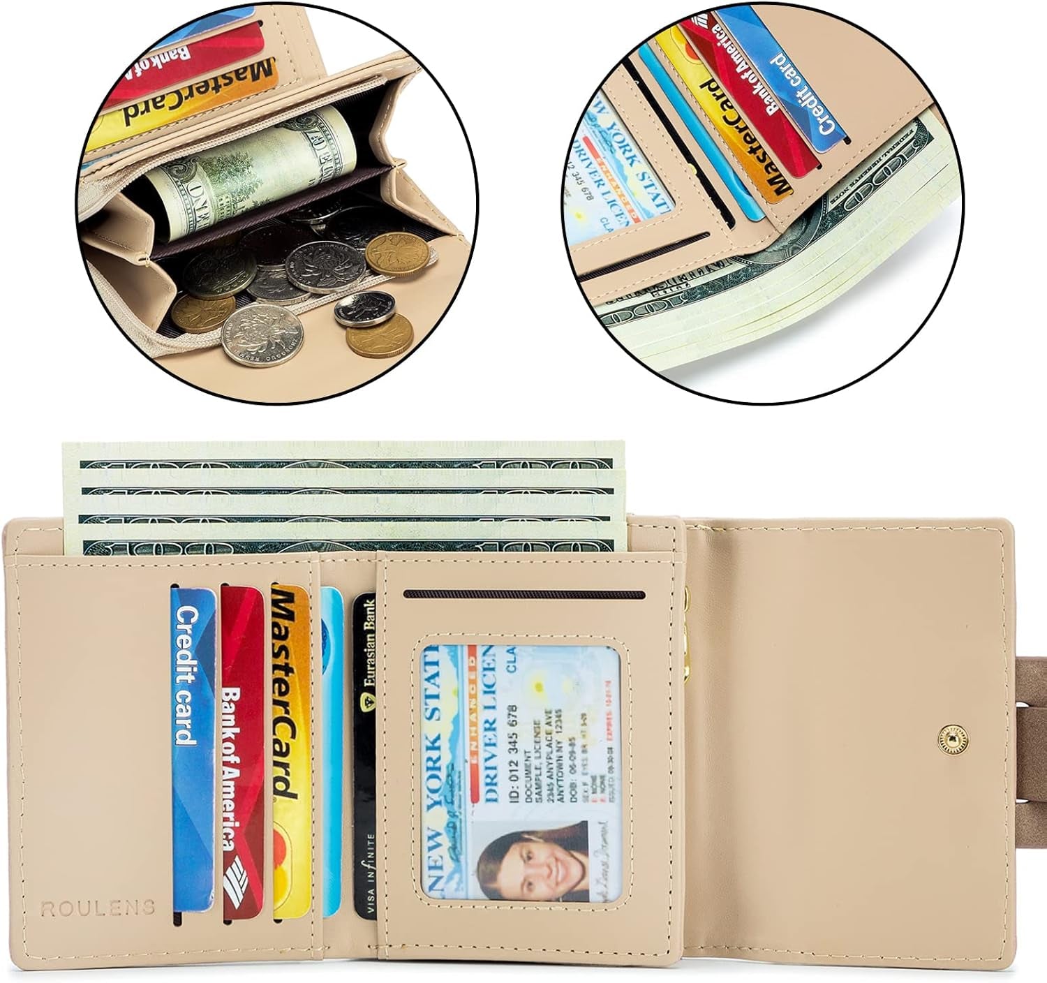 Vegan Leather Mini Wallet Damen with RFID