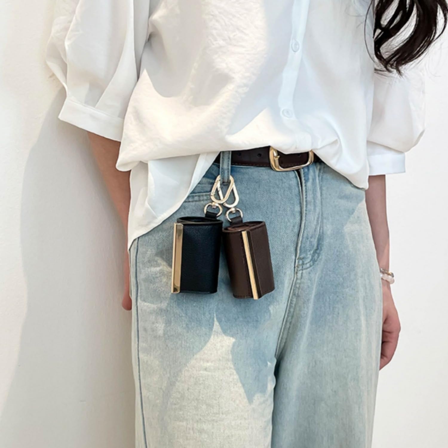 Vegan Leather Keychain Tote Bag Compact