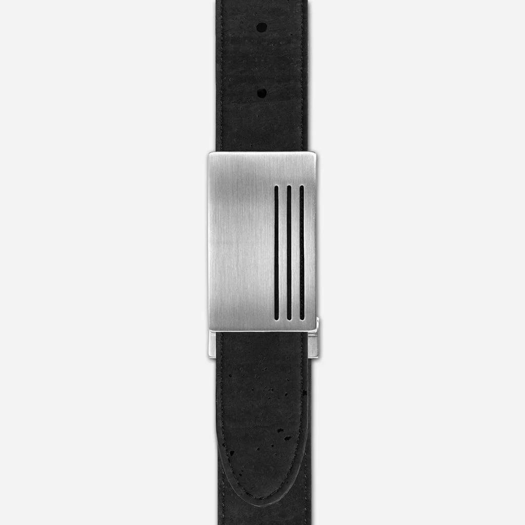 Stylish Reversible Cork Belt with Chic Plaque Buckle - 35mm (1 3/8")